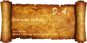 Darvay Antal névjegykártya